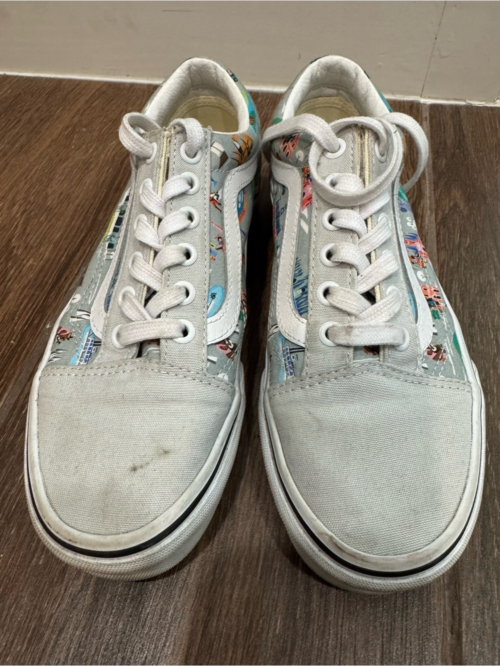 Disney White Multi-Color Character Print Sneaker
